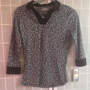 PGA Golf Shirt  Black and White  Blouse